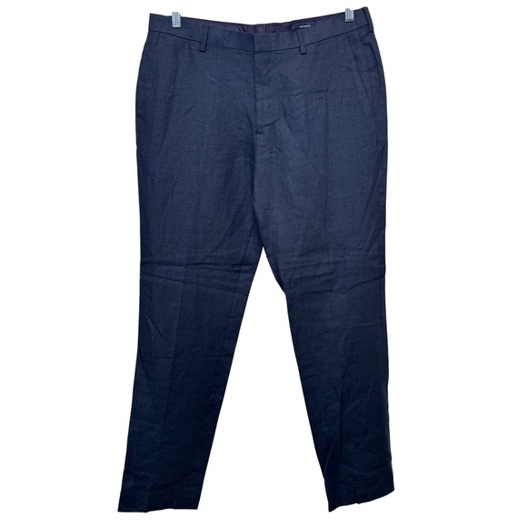 J.Crew Other - J. Crew Mens Thompson 100% Linen Pants 34x32 Navy Tapered Quiet Luxury Preppy